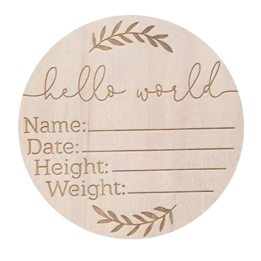 Wooden Birth Announcement