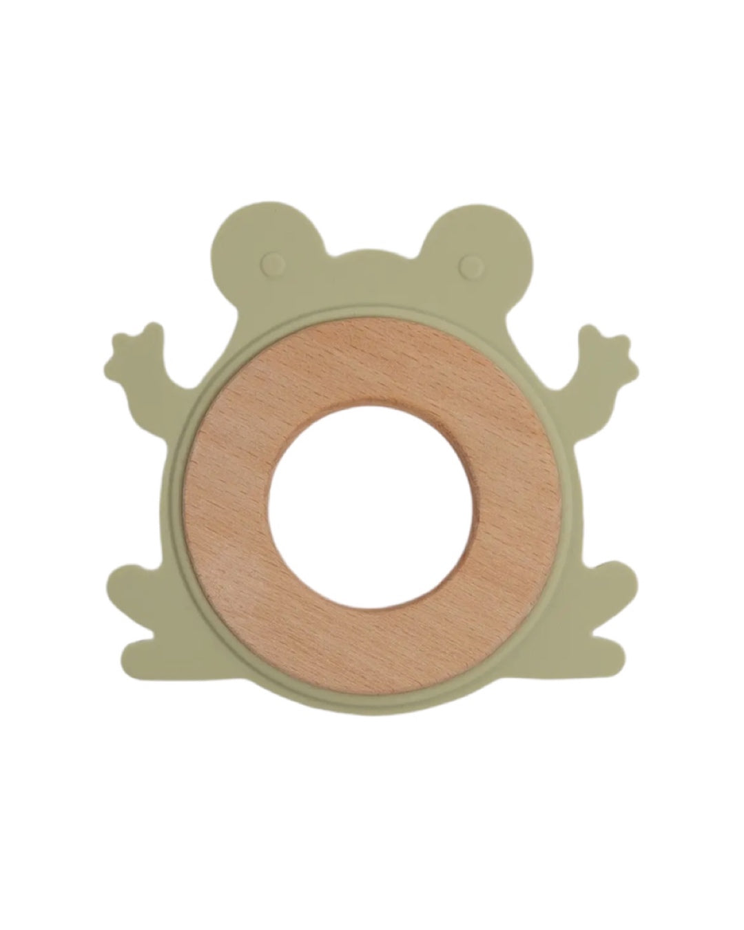 Frog Silicone & Wood Teether