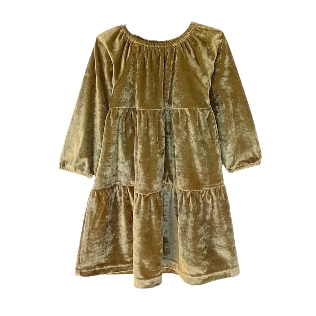 Antique Gold Tiered Dress